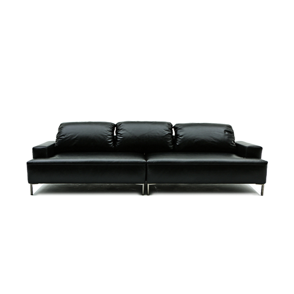 LUCAS 4 seater Leather Black